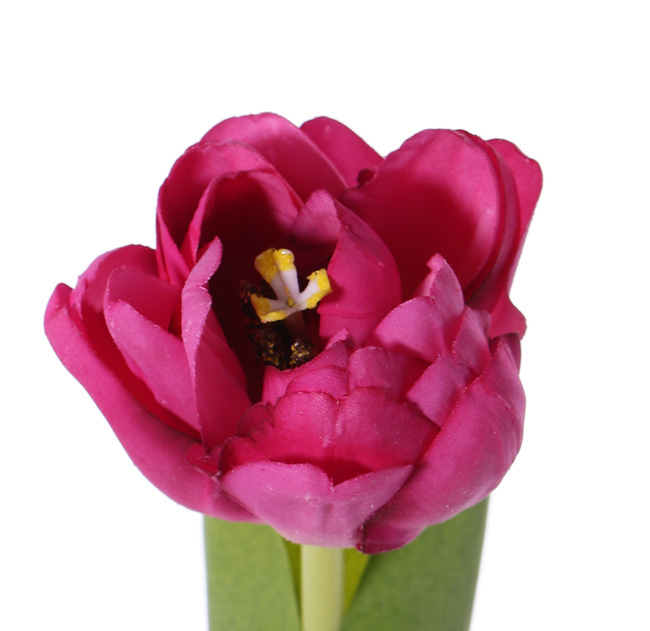 Tulip 'Full Bloom', (Ø 6.5 * 5.5cm), 6 layers, 'Top Art 60!', 2 lvs., REAL TOUCH, 45cm