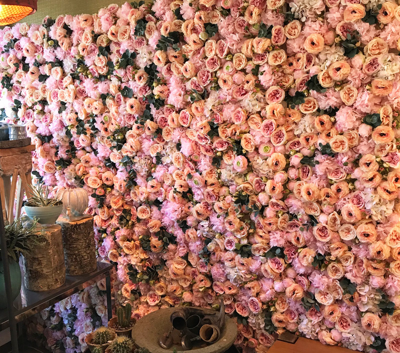 Mixed Flower Mat, rose (5x), dahlia (4x), hydrangea (mat base 25 x 25cm)