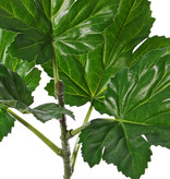 Okra-Blattzweig (Abelmoschus esculentus) 6 Blätter (Ø 18 - 21cm) und eine Knospe, beschichtet, UV sicher, 73cm