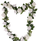 Rozenslinger 'Honeymoon', 32 bloem (16Lg ø9cm/16Md ø7cm) & 90 blad, 180cm