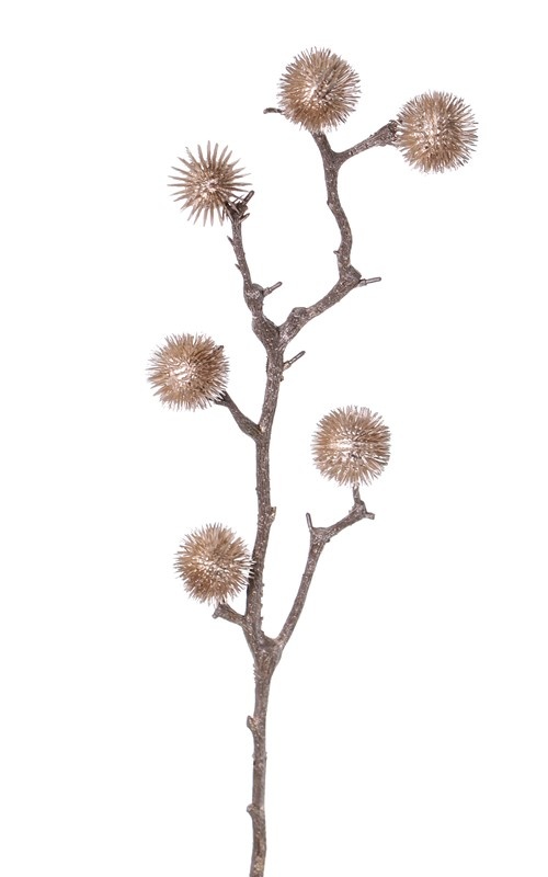 Thistle branch, medium, 6 balls (Ø 4cm), 80cm