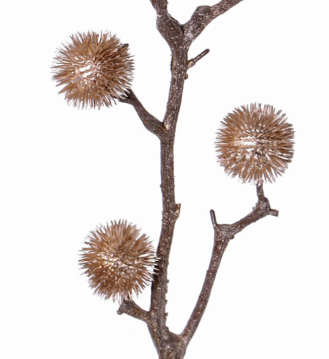 Cardo decoral x3, medium, 6 bolas  (Ø 4cm), 80cm