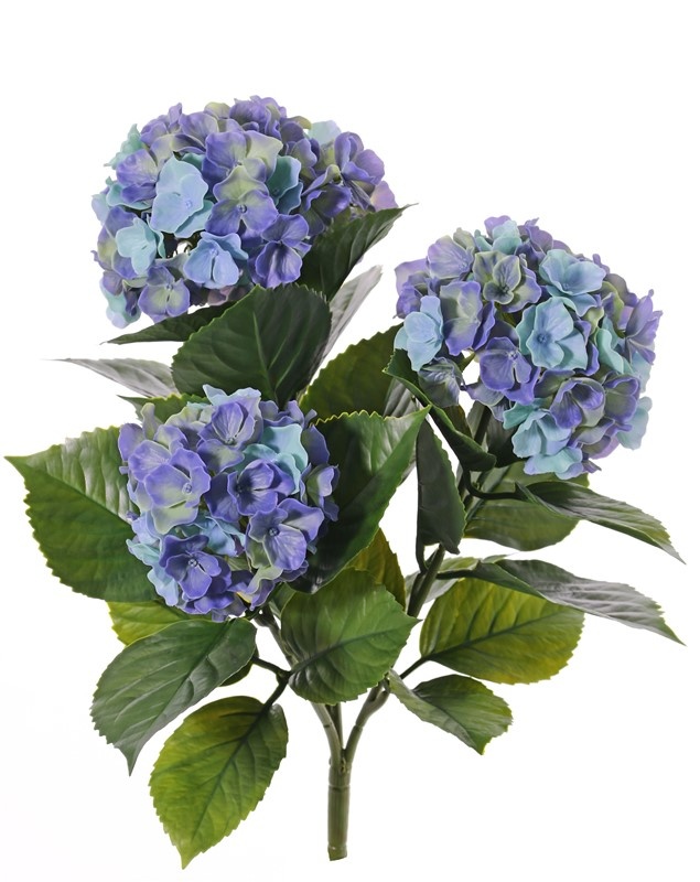 Hortensia, 'All weather', 3 grupos de flor & 27 hojas, 43cm, UV resistente