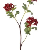 Pepper berries spray (foam), with 3 clusters & 12 leaves, plastic brown stem, 80cm