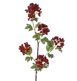 Pepper berries spray (foam), with 5 clusters & 20 leaves, plastic brown stem, 90cm