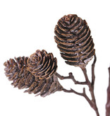 Pinecone branch large x4, with 12 plastic apples (8x7cm & 4x3cm), 98cm