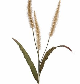 Pennisetum spray with 3 flowers 22cm & 2 leaves, 93cm