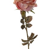 Roos Calista, 1 bloem (Ø 11cm, H.7cm), 2 sets blad (10 blaadjes), 66cm