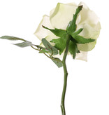 Roos de luxe 'Fleuri', 1 bloem ø12cm, 5 blad, plastic steel, 30cm
