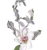 Magnolia, 2 flowers, 16 leaves, snow, 81cm - special offer