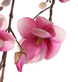 Magnolienzweig, hängend, maxi, 4 Verzweigungen, 7 Blumen u. 5 große u. 15 kleine Knospen, 115 cm