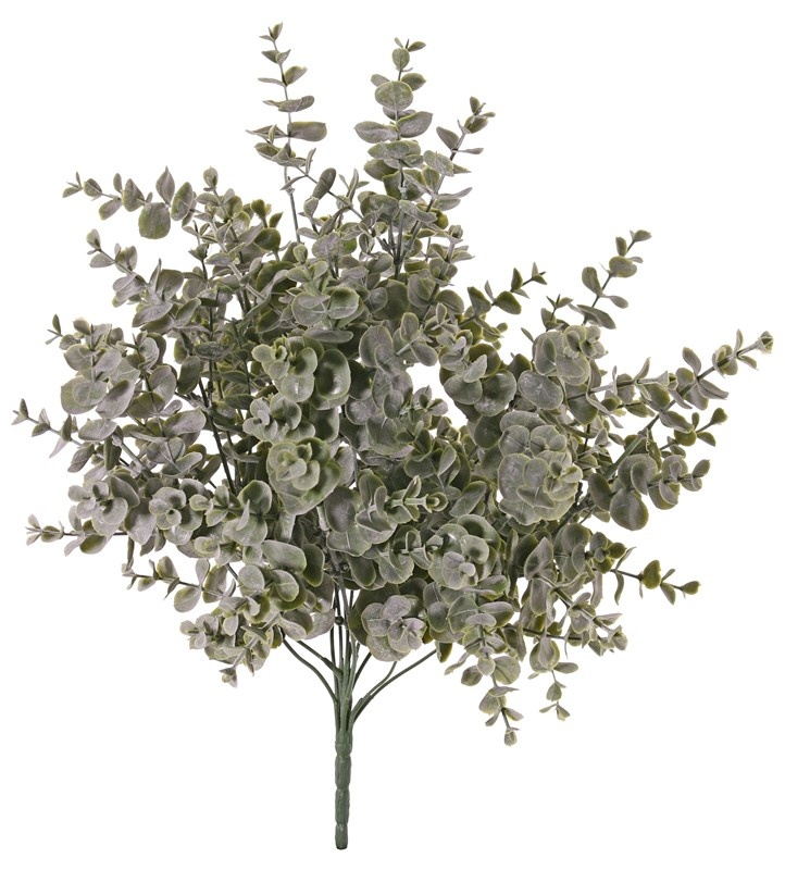 Eucalyptusbush met 12 vertakkingen, met 111 clusters blad (1332 blad), gepoederd, Ø 35 cm, H. 45 cm