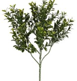 Artificial boxwood twig (Buxus sempervirens) with  48 tips (672 leaves), 47cm