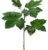 Okra-Blattzweig (Abelmoschus esculentus) 6 Blätter (Ø 18 - 29cm) und eine Knospe, beschichtet, UV sicher, 96cm - AKTION