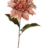 Dahlia 'Glamour', 1 fleur: Ø 18cm (velours & polyester) & 2 feuilles, 60 cm