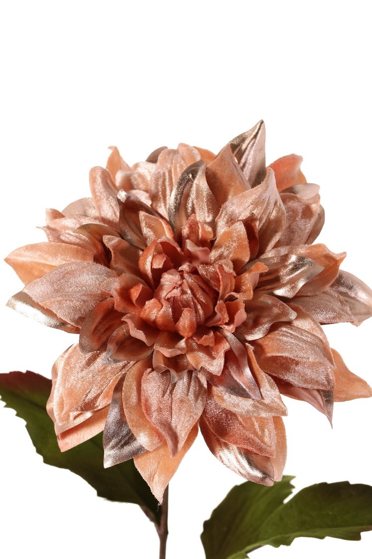 Dahlia 'Glamour', 1 fleur: Ø 18cm (velours & polyester) & 2 feuilles, 60 cm