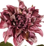 Dahlia 'Glamour', 1 fleur: Ø 18cm (velours & polyester) & 2 feuilles, 60 cm