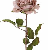 Rosa 'Glamour', 1 flor:  Ø 12 cm, a. 7 cm, terciopelo y poliéster, 2 juegos de hojas, 8 hojas en total, 61 cm