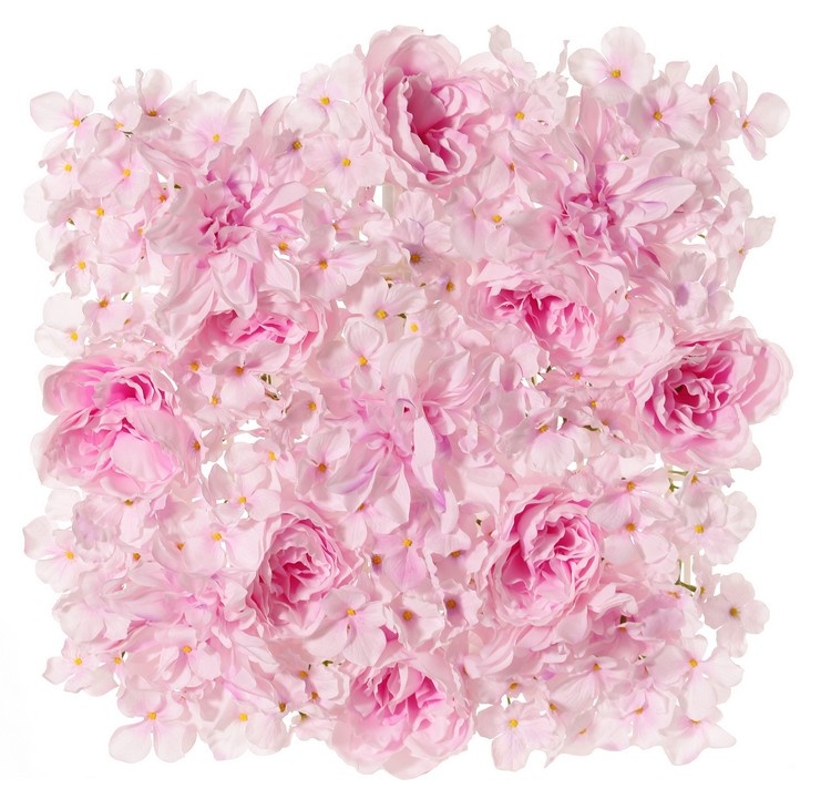 Bloemenwand element 'Honeymoon', dahlia x4, pieonroos x8 & hydrangea (33x33cm)