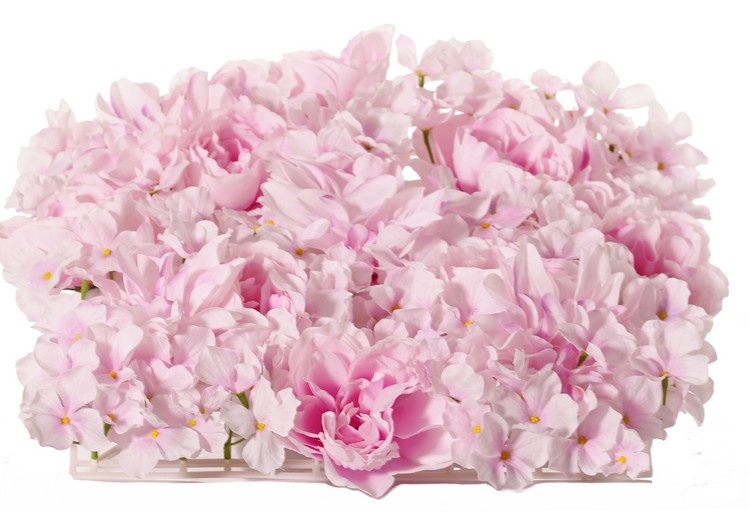 Bloemenwand element 'Honeymoon', dahlia x4, pieonroos x8 & hydrangea (33x33cm)