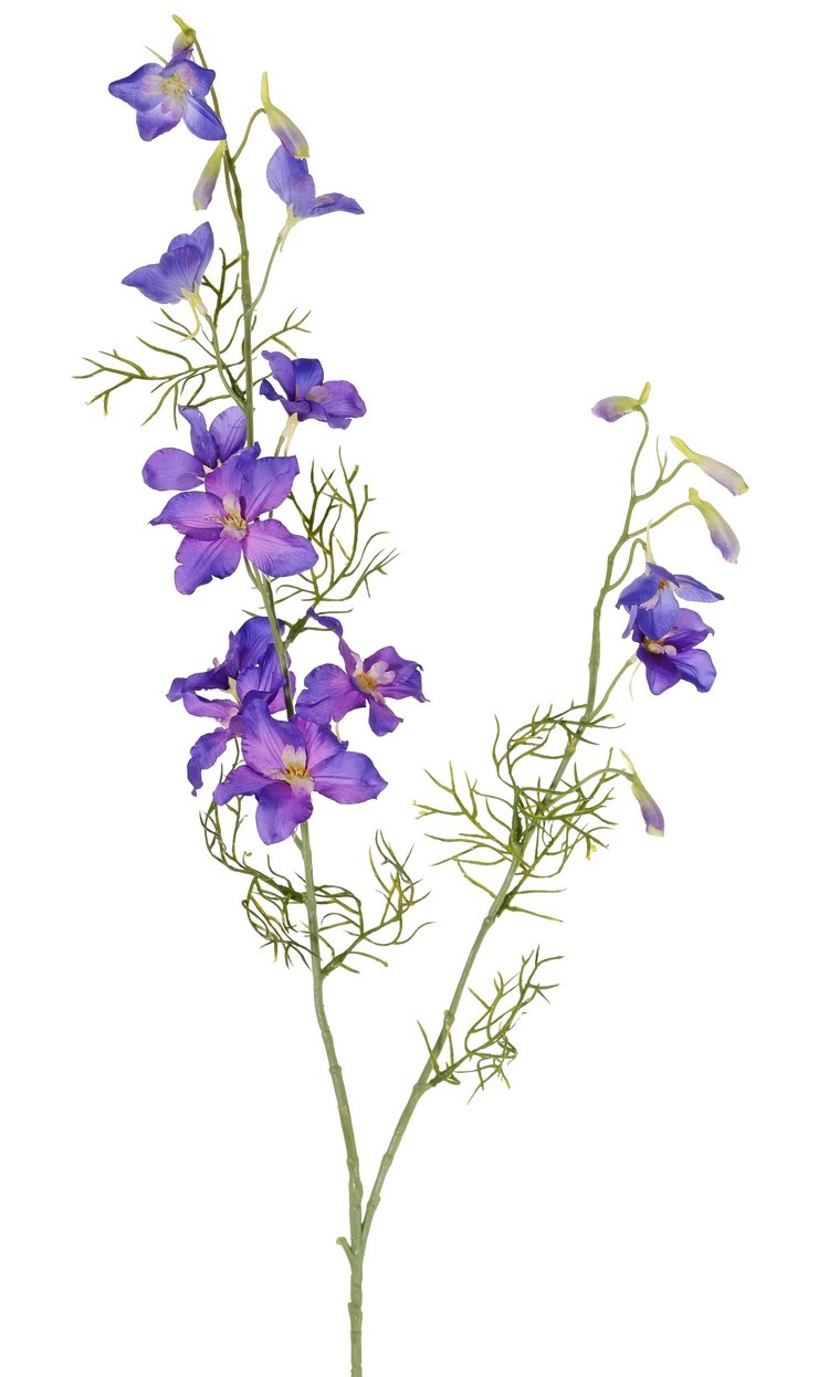 Delphinium, 12 flores, 7 capullos (3cm) & 7 hojas, 96 cm