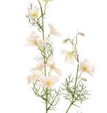Delphinium (Ridderspoor) 2x vertakt, met 12 bloemen (4L/4M/4Sm), 7 knopjes (3cm) & 7 bladeren, 96 cm