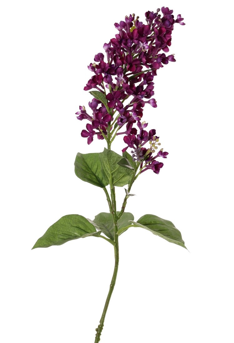 Lilac (Syringa) 2 flowers, (20 / 8 cm), 12 leaves (3 L / 2 M / 7 S), 80 cm