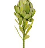 Artichoke (Cynara) small, 'Garden Art', Ø 6 cm, h. 8 cm) & 9 plastic leaves, 37 cm