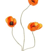 Poppy flower mini, 3 flowers (Ø 5 cm), no leaves, 50 cm