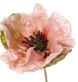 Poppy flower 'Ann', 2 flowers (Ø 12 cm) & 1 bud (7*3.5cm), 76 cm
