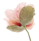 Poppy flower 'Ann', 2 flowers (Ø 12 cm) & 1 bud (7*3.5cm), 76 cm