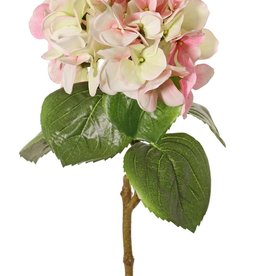 Hortensia "Sensitive", Ø 18cm, 52 bloemblaadjes & 5 bladeren, 60 cm