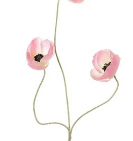 Poppy flower mini, 3 flowers (Ø 5 cm), no leaves, 50 cm