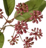 Berry branch with 16 berry tufts & 13 leaves, 2x branched, 70 cm