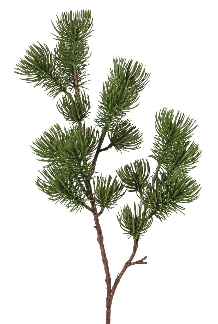 Dennetak (Pinus) 2x vertakt, met 16 plastic dennetoeven (10x L / 6x S), 71 cm