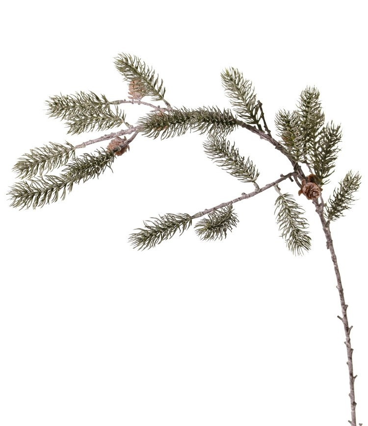 Pine branch whitewashed with 18 pine cones & 6 cones, 86 cm