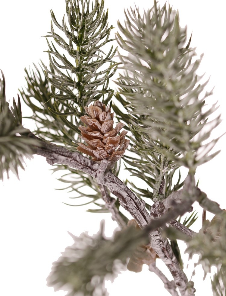 Pine branch whitewashed with 18 pine cones & 6 cones, 86 cm