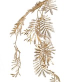 Mimosa branch (Acacia dealbata) 3x branched, 29 plastic fronds, 110 cm
