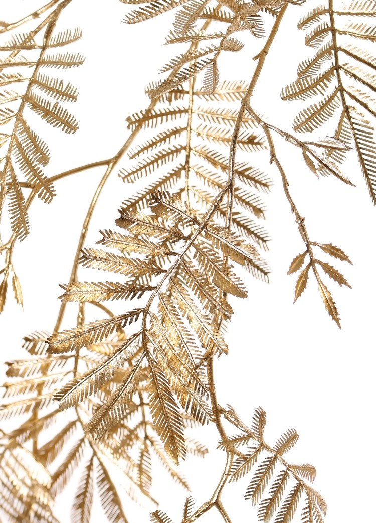 Mimosa (Acacia dealbata) bladtak x3 vertakt, 29 plastic bladtoeven, 110 cm