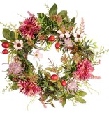 Wreath gerbera/cosmos/protea/bupleurum, ø33cm (inside ø15cm)