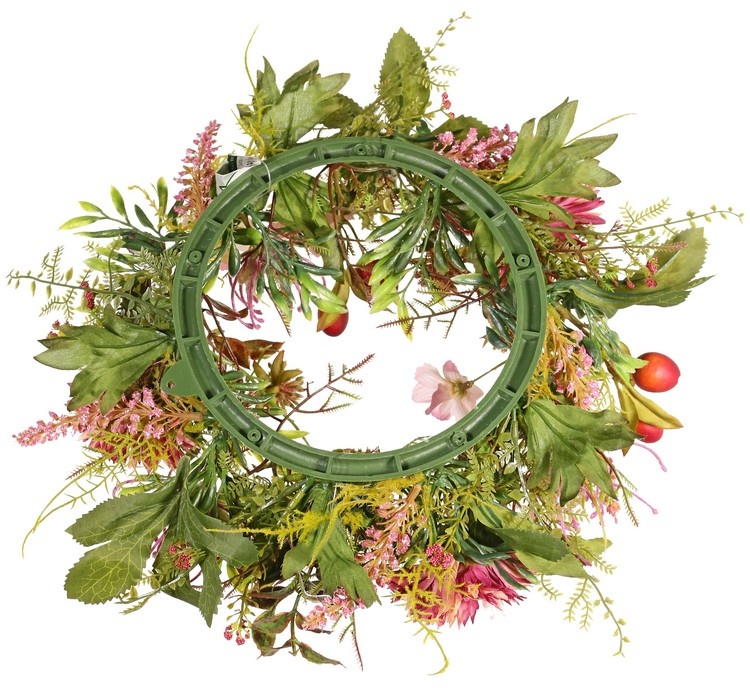 Wreath gerbera/cosmos/protea/bupleurum, ø33cm (inside ø15cm)