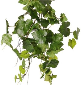 Planta de uva (Vitis vinifera) con 54 hojas, 2 raíces trepadoras y 3 puntas de hojas de plástico, resistente a los rayos UV, 60 cm