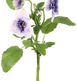 Veilchen (Viola), 3 Blüten (2x Ø 6 cm, 1x Ø 4 cm), 1 Knospe & 12 Blätter, 35 cm