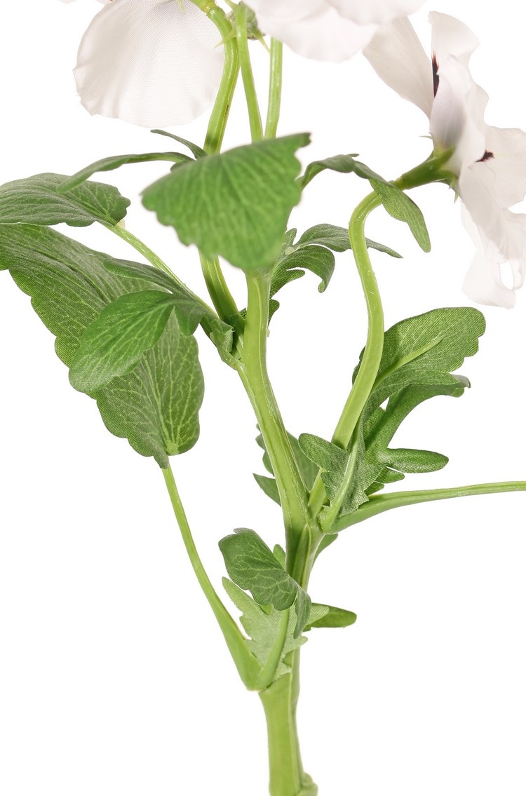 Viola, 3 flowers (2x Ø 6 cm, 1x Ø 4 cm), 1 bud & 12 leaves, 35 cm