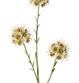 Rama de allium (cebolla ornamental) silvestre, 3x ramificada con 3 flores de plástico, (Ø 6 cm), 65 cm