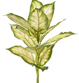 Dieffenbachia con 16 hojas de poliéster, Ø 30 cm, H. 40 cm - retardante de llama