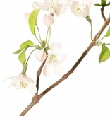 Pear Blossom Branch (Pyrus) 3x branched with 33 flowers, 9 flower buds & 65 leaves, 115 cm