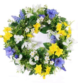 Wreath "Spring Break" Campanula/Bluegrape/Daffodil/lillyofthevalley Ø 15CM/30CM