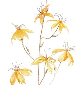 Gloriosa spray (velvet & satin) with 7 flowers & 8 plastic golden buds, 110 cm