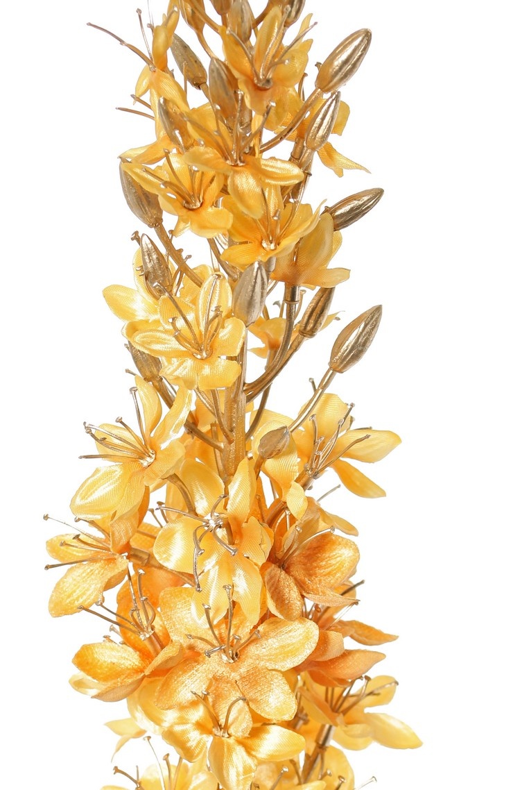 Eremurus (fluweel & satijn) met plastic gouden steel & knoppen, 110 cm